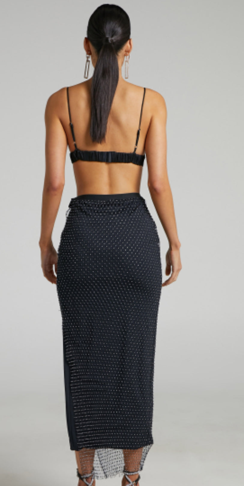 Maxi Diamante Mesh Skirt