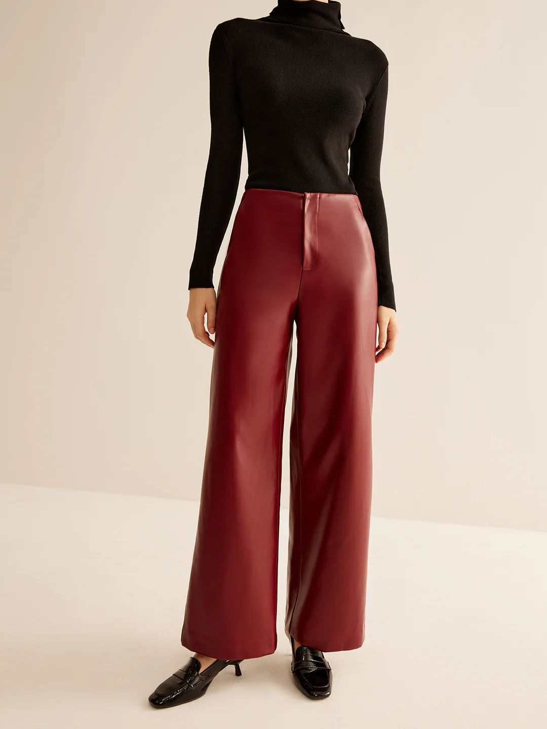 Retro PU Leather Pants