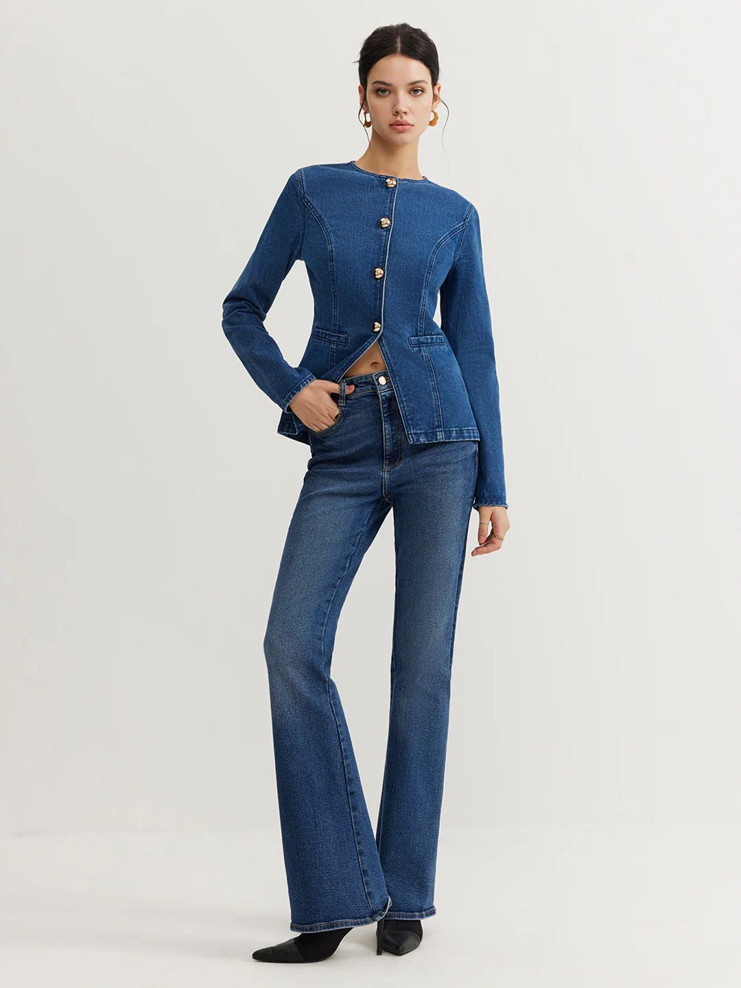 Denim Slim Blouse