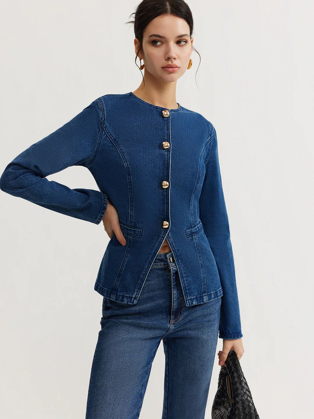 Denim Slim Blouse