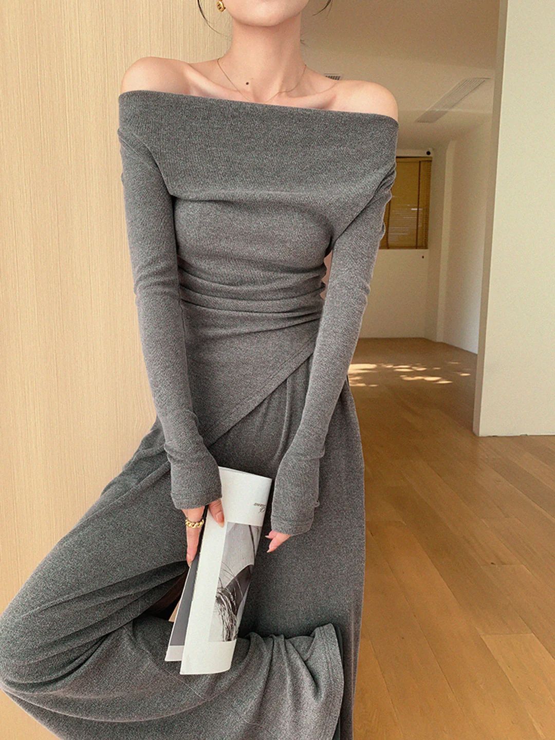 Asymmetrical Draped Pants Set