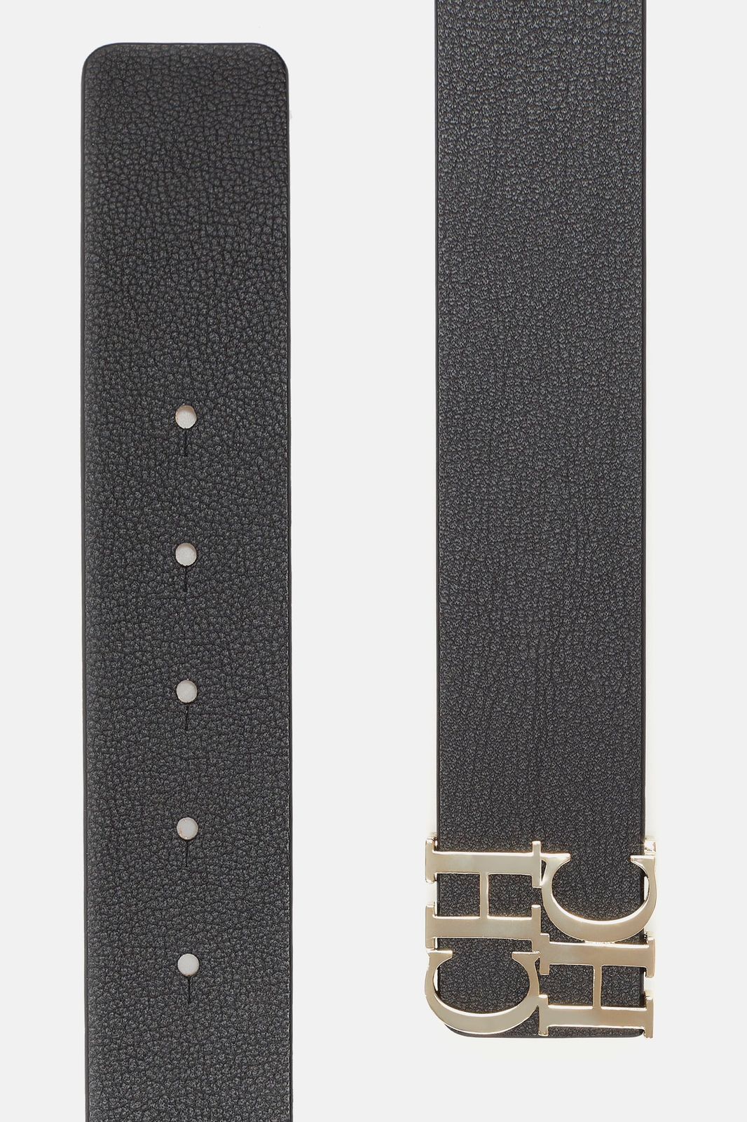 Cinturon Carolina Herrera Piel Sequoia Hebilla con las Iniciales CH bañada en oro Chiaro