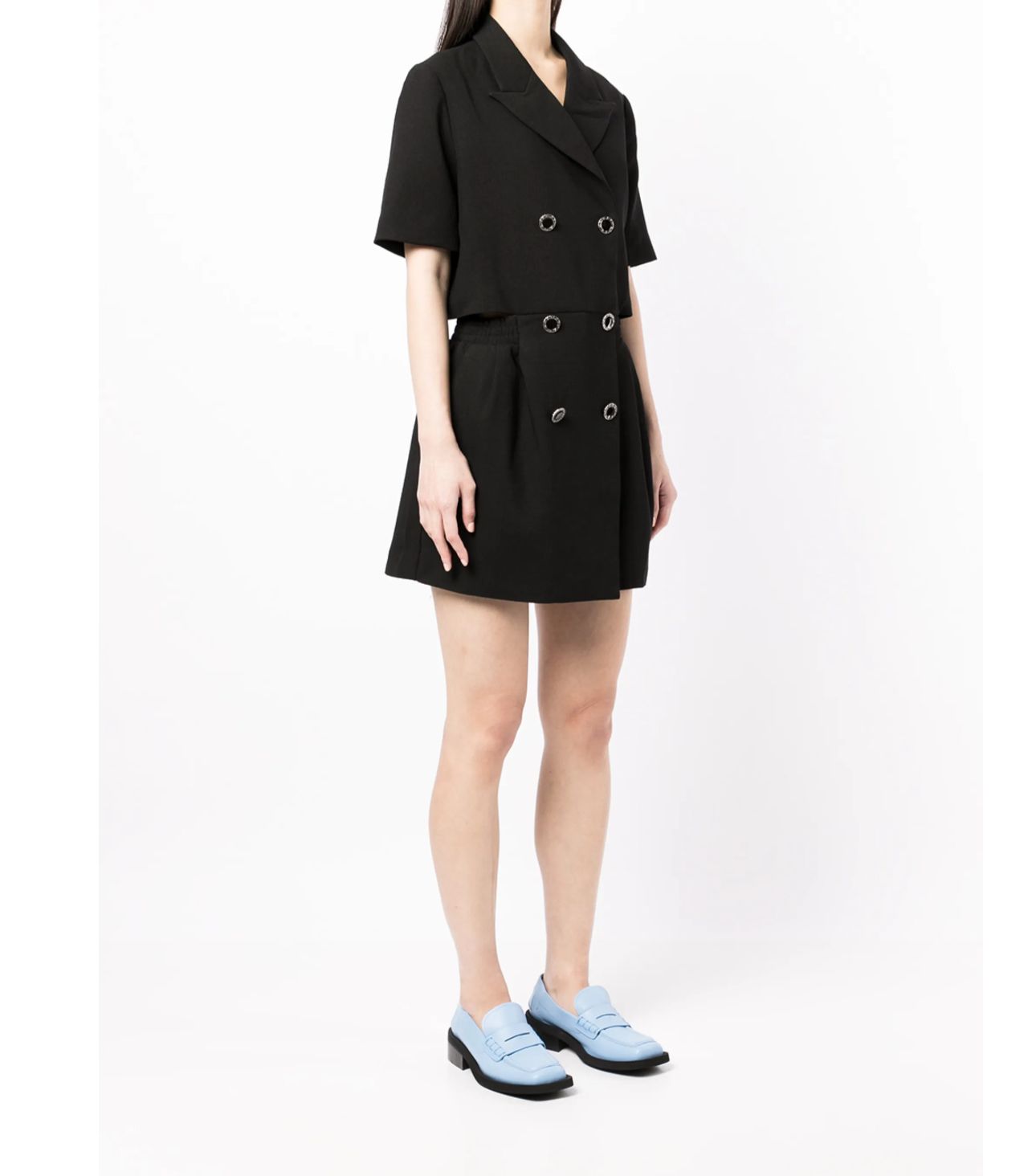 Cut-Out Double-Breasted Playsuit