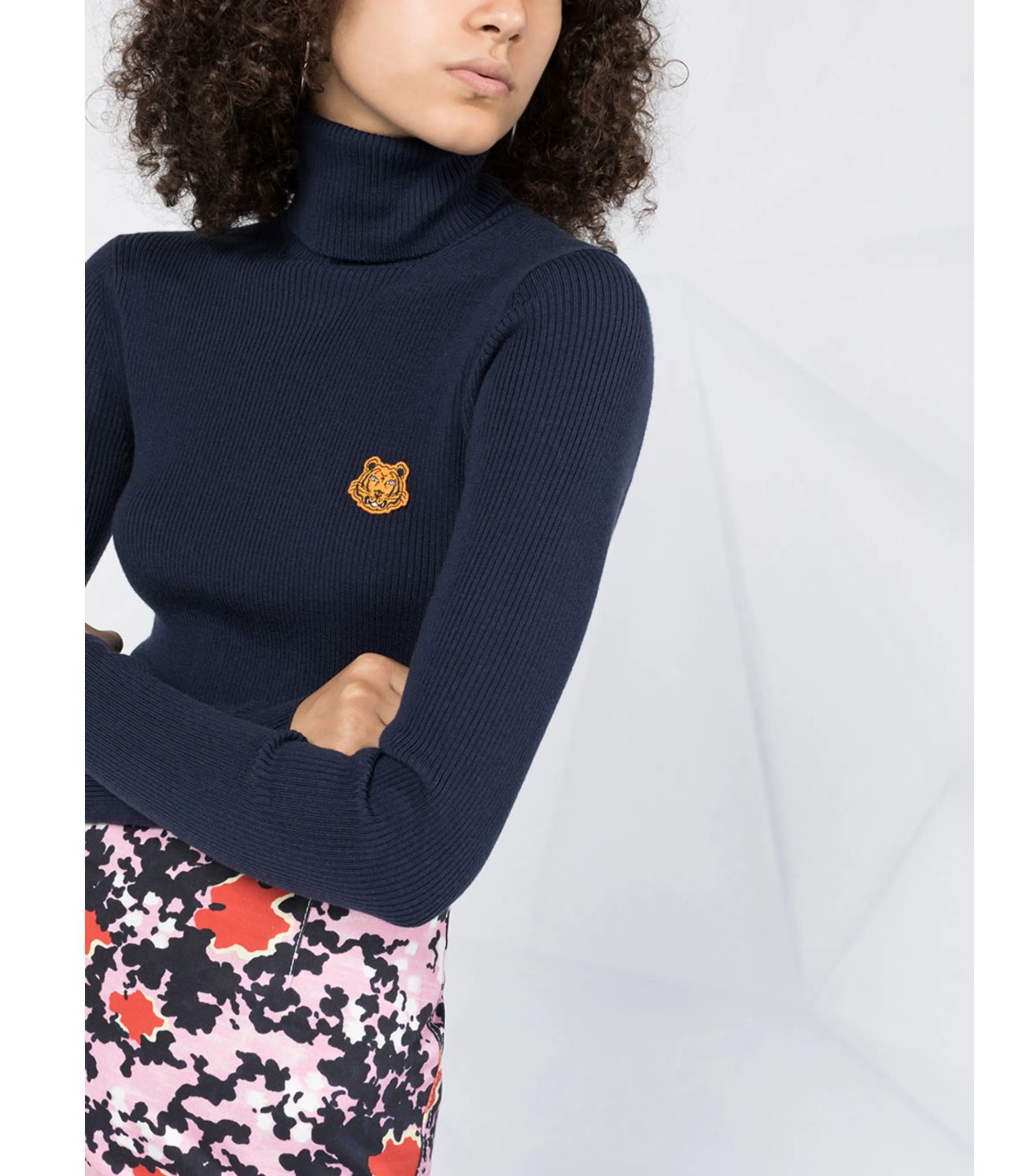 KENZO Tiger-Embroidered Turtleneck Jumper