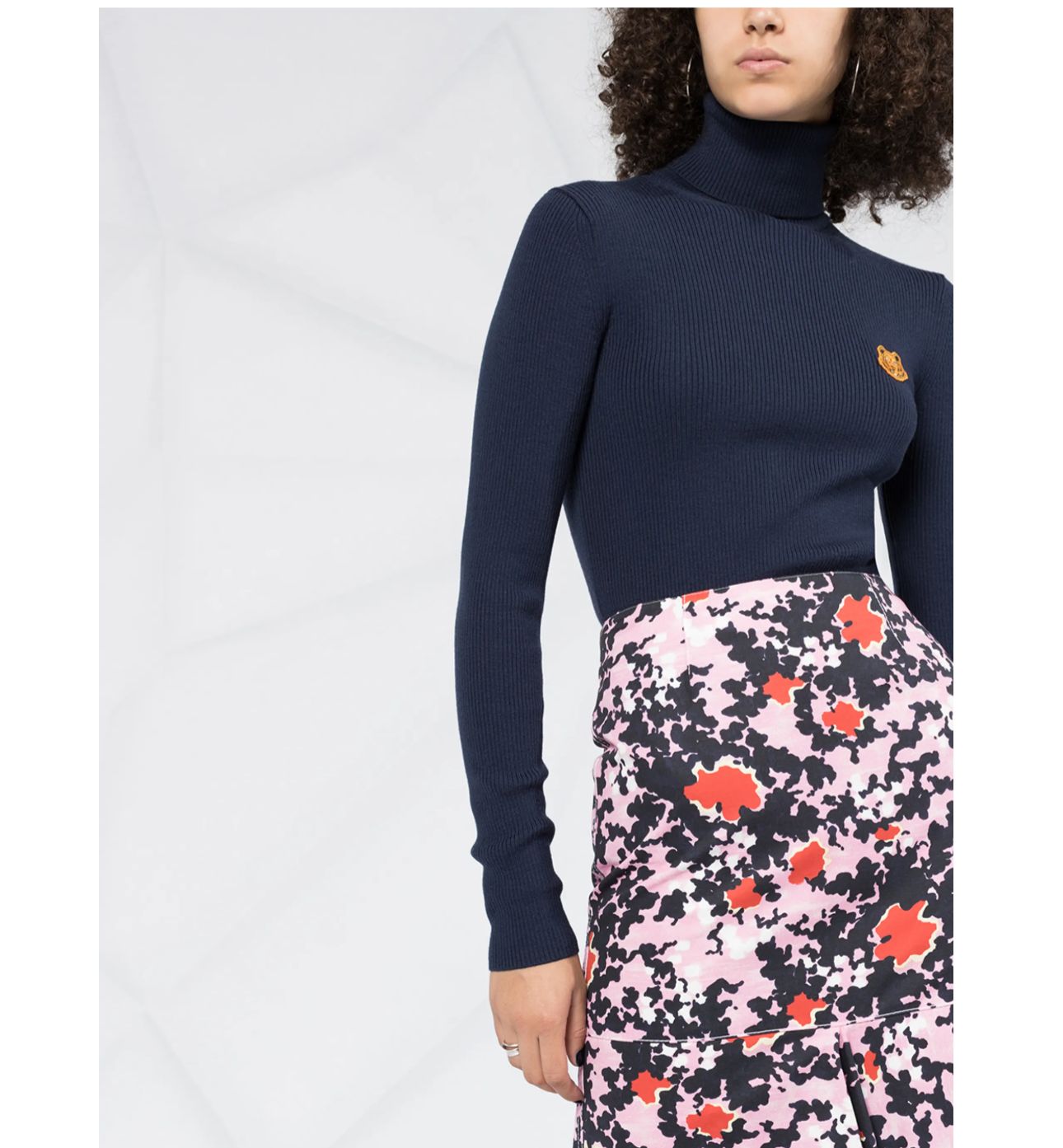 KENZO Tiger-Embroidered Turtleneck Jumper