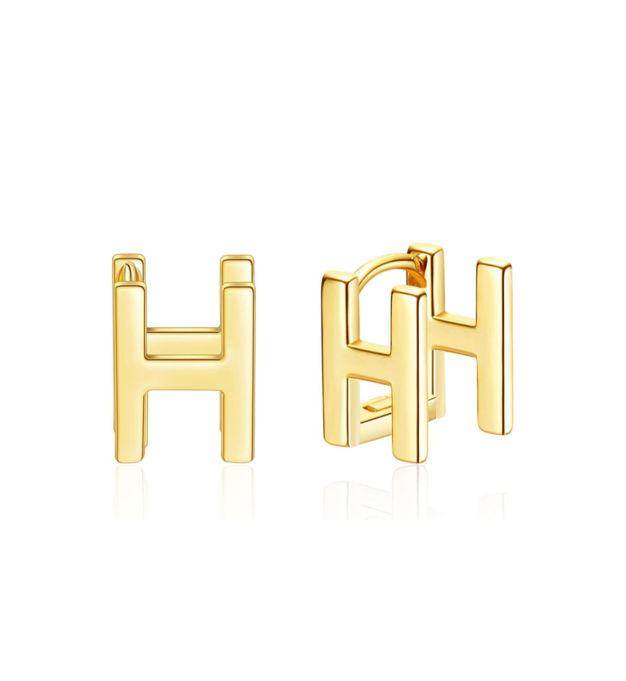 Initial Stud Earring 14K Gold Plated