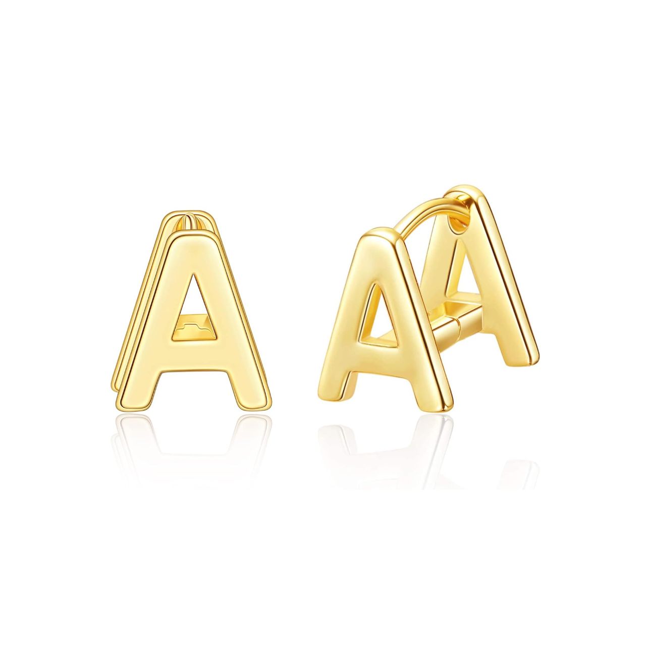 Initial Stud Earring 14K Gold Plated