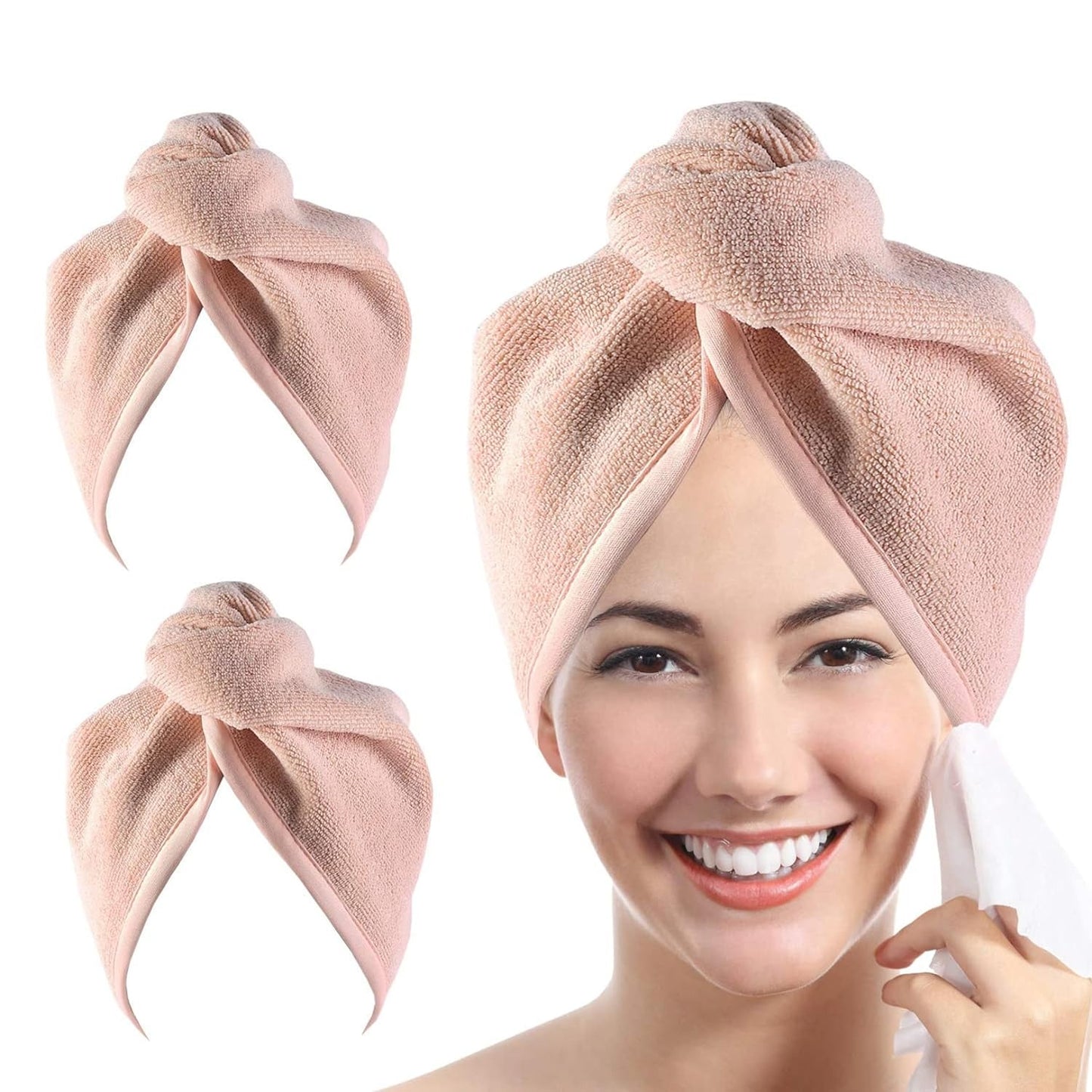 Microfiber Hair Towel Wrap-2 pack
