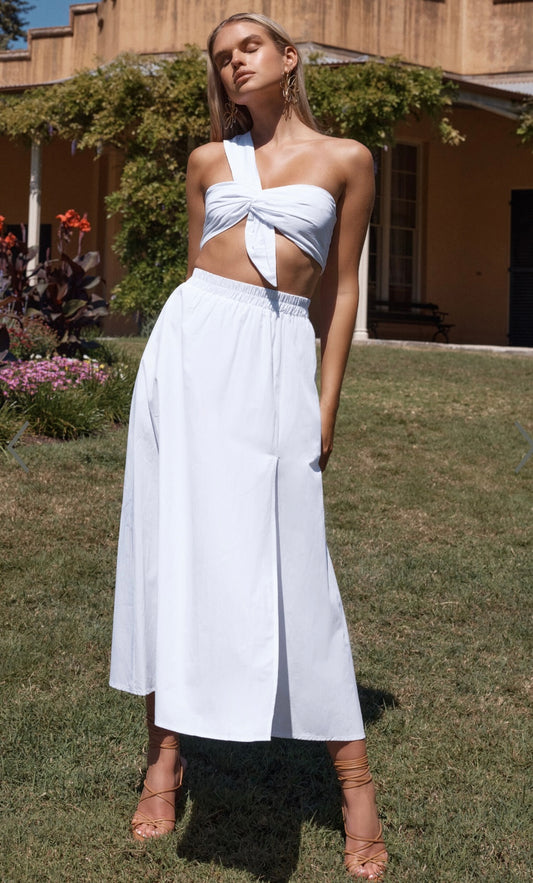 Bralette Crop Top & Midi Skirt Set