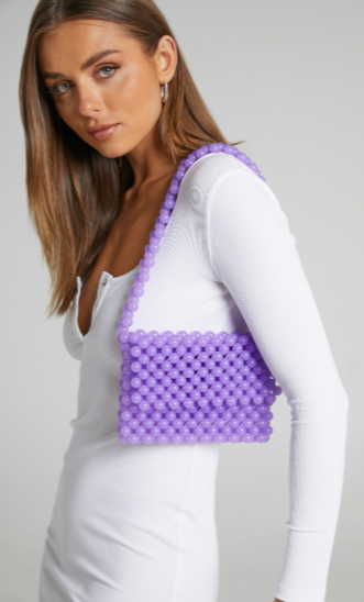 Beaded Bag in Purple