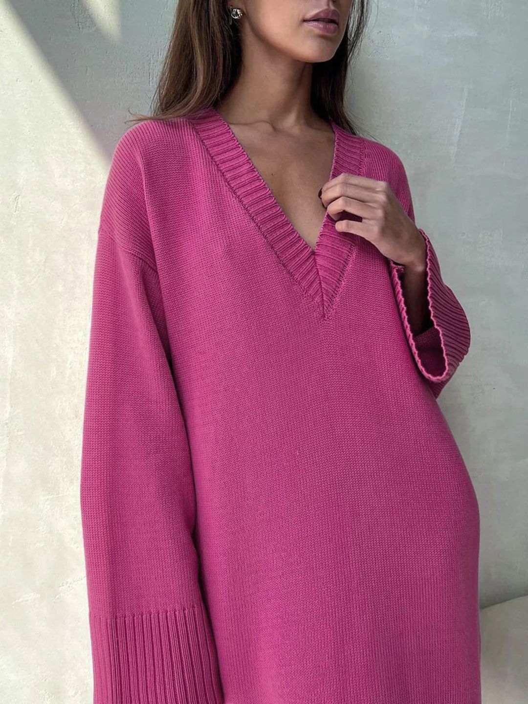 Barbiecore Oversized Sweater Dress