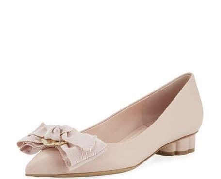 Salvatore Ferragamo Ballet Flats with Fringe Bow