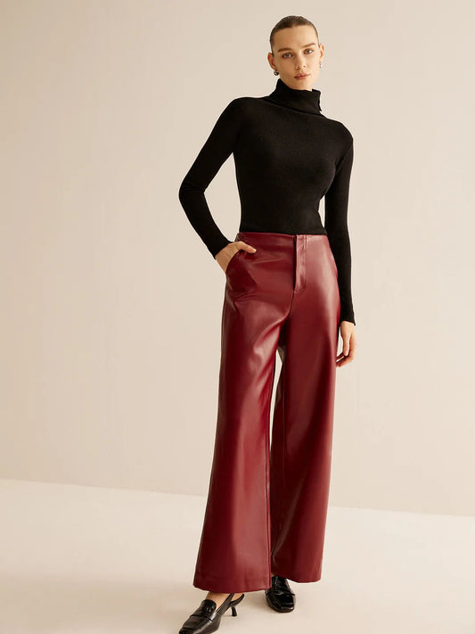 Retro PU Leather Pants