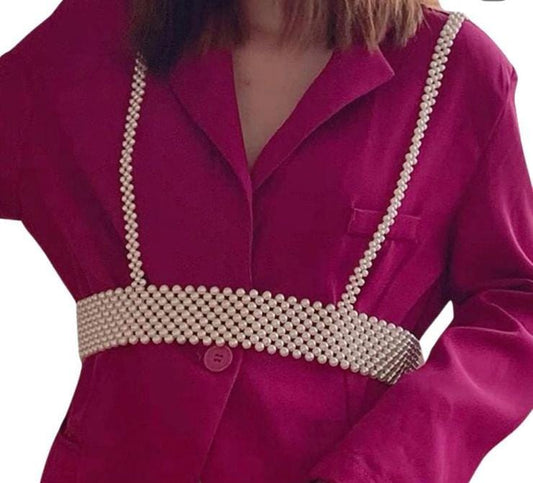 Long Strap Pearl Top