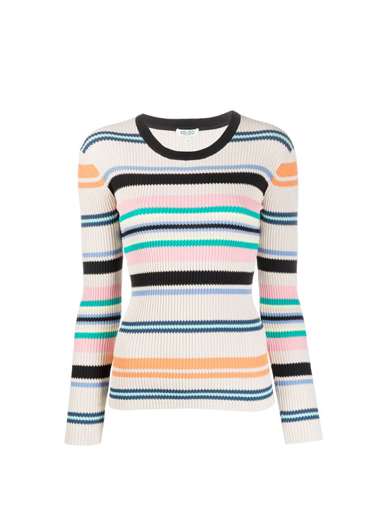 KENZO Striped Ribbed Knit Jumper