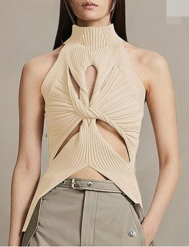 Twist Knot Hollow Out Tank