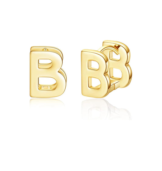 Initial Stud Earring 14K Gold Plated