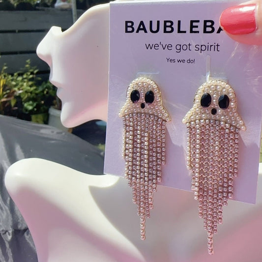 White Pearl Bead Ghost Spirit Earring