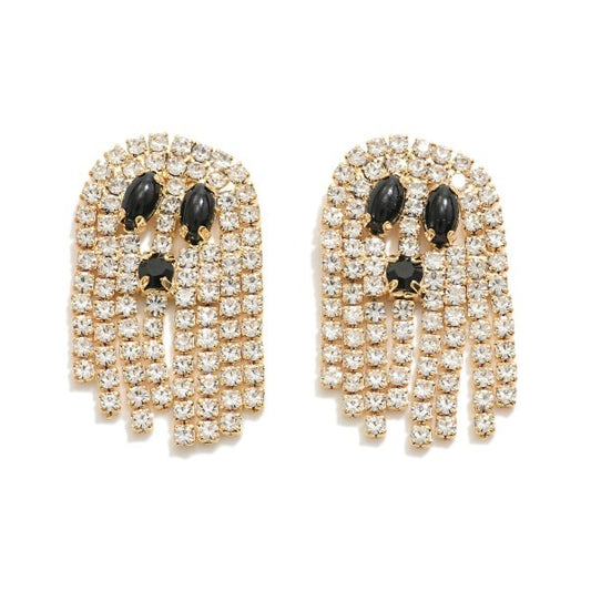 Rhinestone Ghost Spirit Earrings
