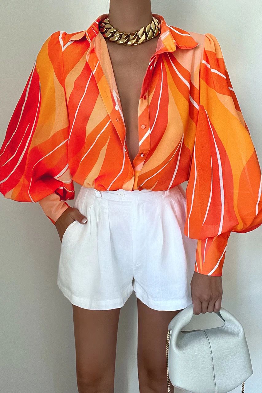 Orange Rowena Blouse